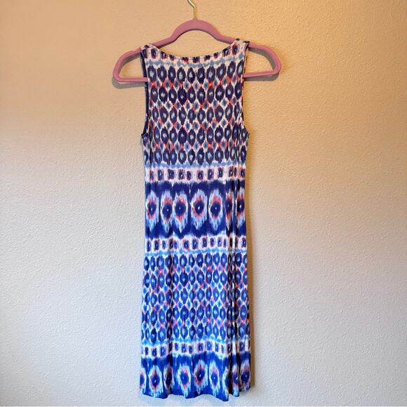 Tommy Bahama Blue Pink Ikat Print Maxi Dress Womens XXS Sleeveless Casual Beachy - Picture 6 of 9